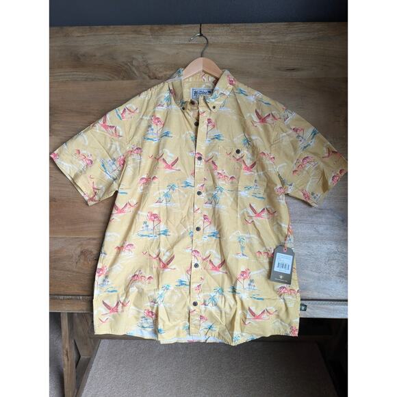 Howler Brothers Other - NWT Howler Brothers The Original Mansfield Shirt Mens XL Yellow Flamingo Pattern
